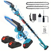 2 in 1 Cordless Pole Saw & Mini Chainsaw with 2 Batteries, Power Electric Polesaw for Tree Trimming, Chain Saw with Extension...