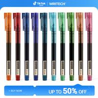 WRITECH Rolling Ball Pens Quick Dry Ink 0.5 mm Extra Fine Point Pens 10 Pcs Liquid Ink Pen Rollerball Pens Vintage Color Writ...