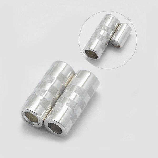 Anti-Tarnish Rhodium Plated 925 Sterling Silver Magnetic Clasps