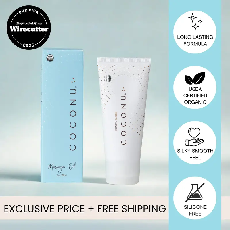 Coconu Massage Oil - Natural & Organic Ingredients for Luxurious Massage Experience - Hypoallergenic & silicone free - Unscen...