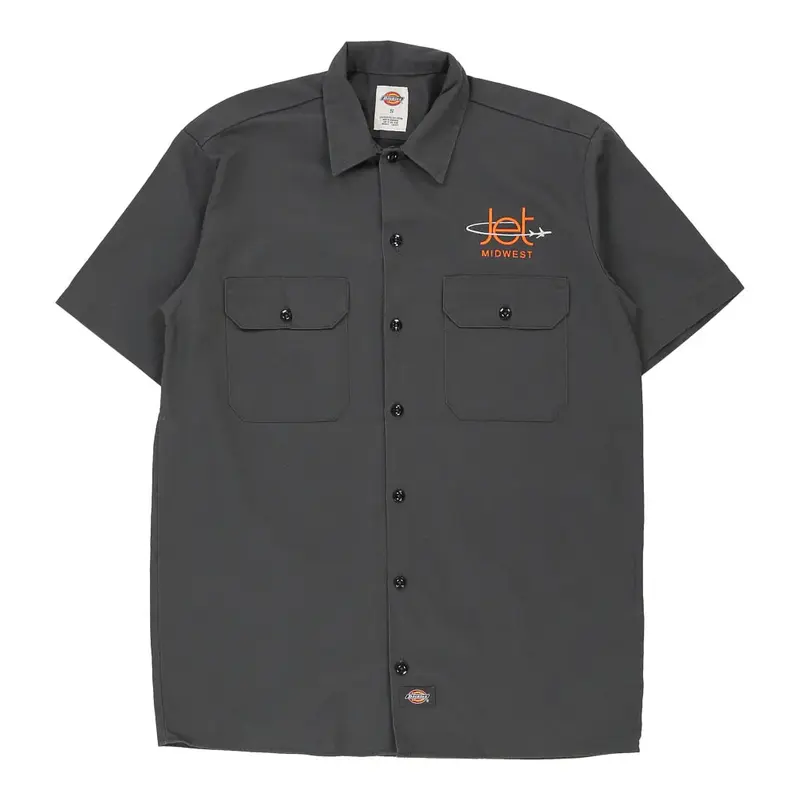 Jet Midwest Dickies Short Sleeve Shirt - Small Grey Polyester Blend
