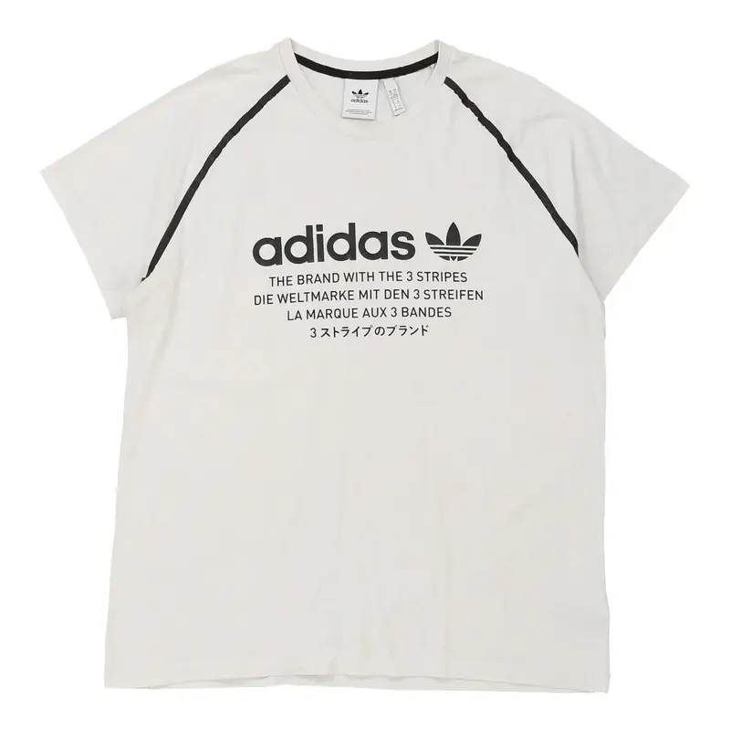 Adidas Spellout T-Shirt - XL White Cotton