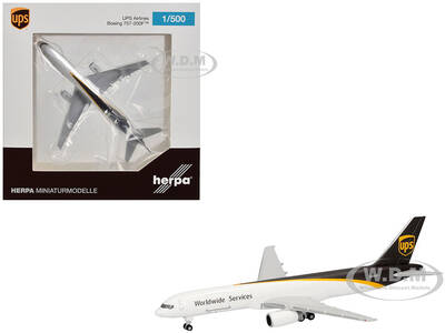 Boeing 757-200F Commercial Aircraft UPS Worldwide Service (N475UP) White with Brown Tail 1/500 Diecast Model Airplane by He...
