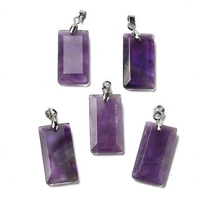 Natural Amethyst Faceted Pendants