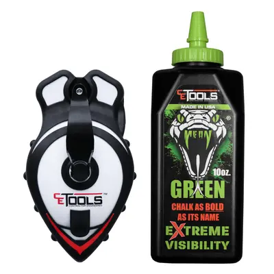 SnapBack Chalk Line with Releasable Tip® & Mean Green 10oz Chalk