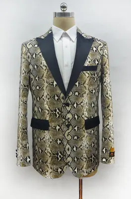 Fashion-3#  Snake Skin - Mens Wholesale Blazers