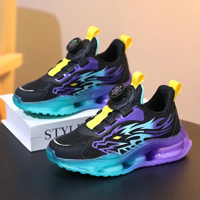 Lightweight Breathable Boys' Sports Shoes | No Lace-Up Running Sneakers with Swivel Closure, Shock Absorption & Vibrant Color...