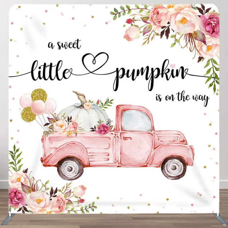 Aperturee Pumpkin Pink Car Fabric Backdrop Cover for Baby Shower - Aperturee