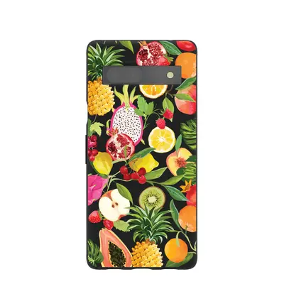 Black Tutti Frutti Google Pixel 7a Case