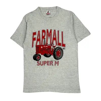Single Stitch Farmall Super M Fruit Of The Loom Graphic T-Shirt - Medium Grey Cotton