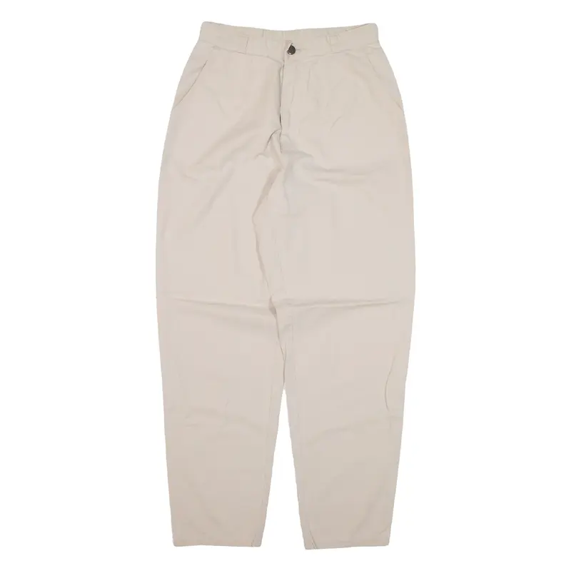 BARBADOS Trousers Beige Relaxed Tapered Womens W24 L27