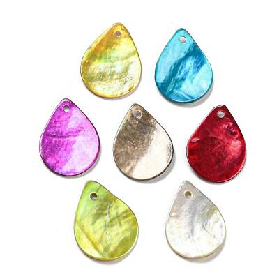 Spray Painted Natural Akoya Shell Pendants