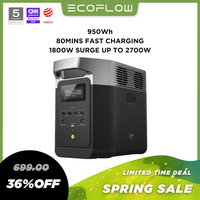 EF ECOFLOW DELTA 2 Series Portable Power Station, LiFePO4 Battery, USB-C Output, Solar Generator