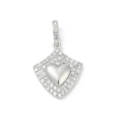 Brass Micro Pave Clear Cubic Zirconia Pendants