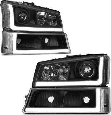 YITAMOTOR® Projector Headlight Assembly kit Compatible with 2003 2004 2005 2006 Avalanche Silverado 1500 2500 3500/2007 Silv...