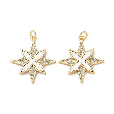 Brass Micro Pave Cubic Zirconia Pendants