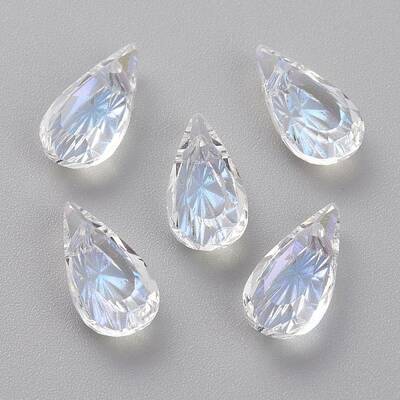 Embossed Glass Rhinestone Pendants