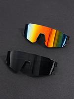 Unisex Sportive Shield Sunglasses, His and Hers Gifts, Trendy Large Size Sunglasses for Men , Fashionable Sunglasses for Outd...