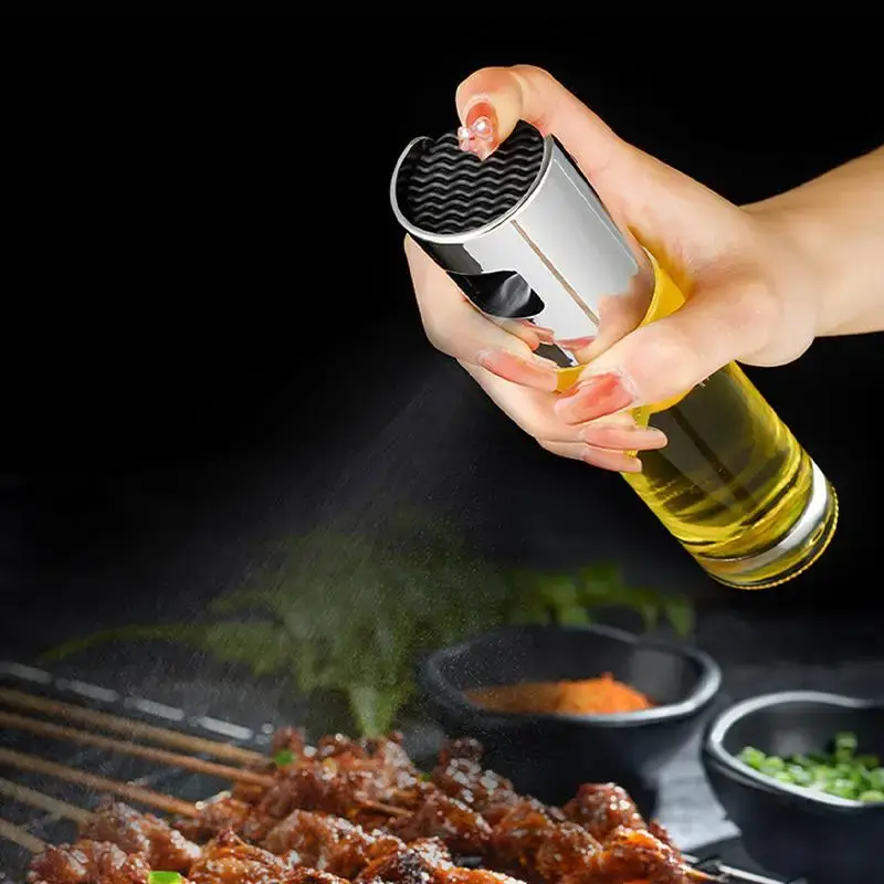 1 Piece Glass Oil Spray Bottle, Kitchen Oil Sprayer Bottle, Glass Olive Oil Sprayer, Oil Spray Dispenser for Kitchen Barbecue...