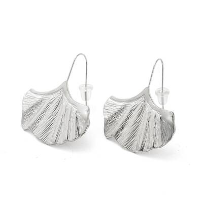Non-Tarnish 304 Stainless Steel Ginkgo Leaf Dangle Earrings for Women