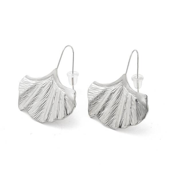 Non-Tarnish 304 Stainless Steel Ginkgo Leaf Dangle Earrings for Women