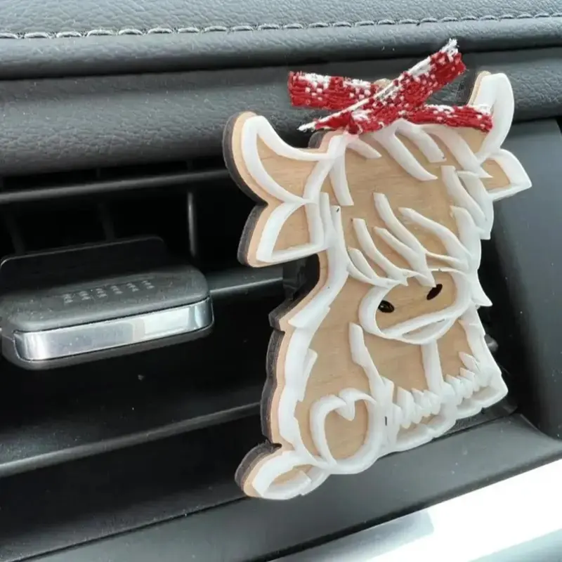Highland Cow Shaped Car Air Fresheners Vent Clips, 1 Count Car Aromatherapy Clip, Car Fragrance Diffuser Vent Clip, Boyfriend...