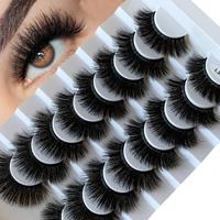 3D False Eyelashes, Wispy Faux Cluster Lashes, Natural Curling Eye Makeup Strip Lashes, Volumized False Eyelashes for Eye Mak...