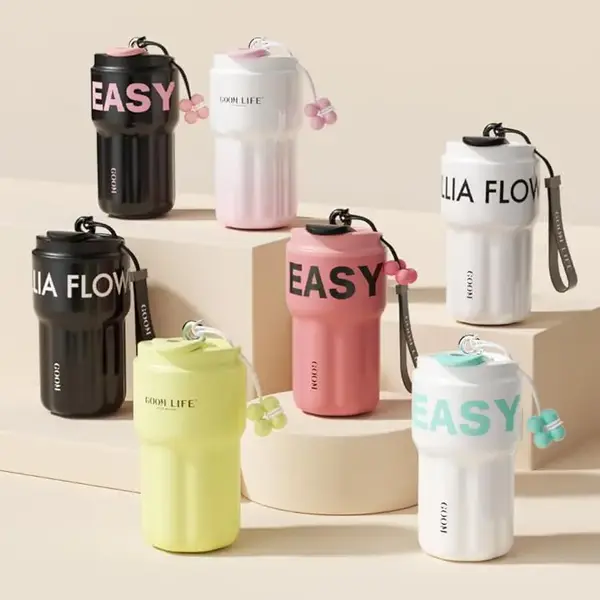 【The Pop Series】GOOM | 18oz Spill Proof Tumbler with Lid and Straw, 18/10 Stainless Steel, with Flip Lid and Straw Mouth ...