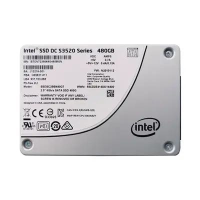 SSDSC2BB480G701 Intel S3520 480GB Multi-Level Cell SATA 6Gb/s 2.5-Inch Solid State Drive