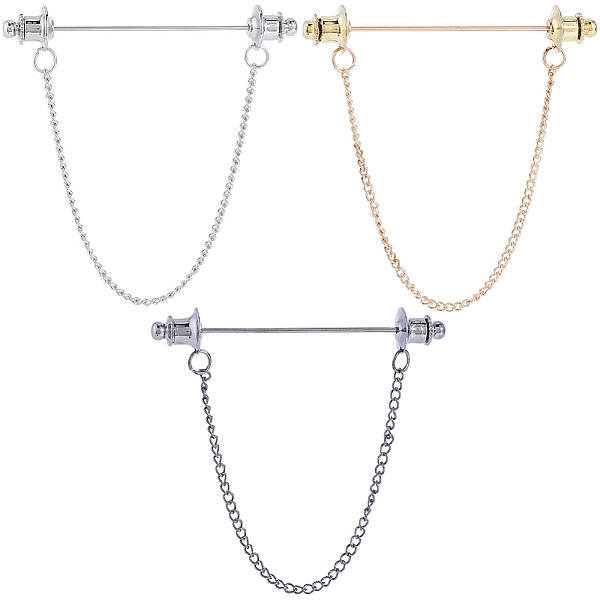 Zinc Alloy Hanging Chain Brooches