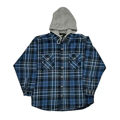Field & Stream Checked Overshirt - XL Blue Cotton Blend