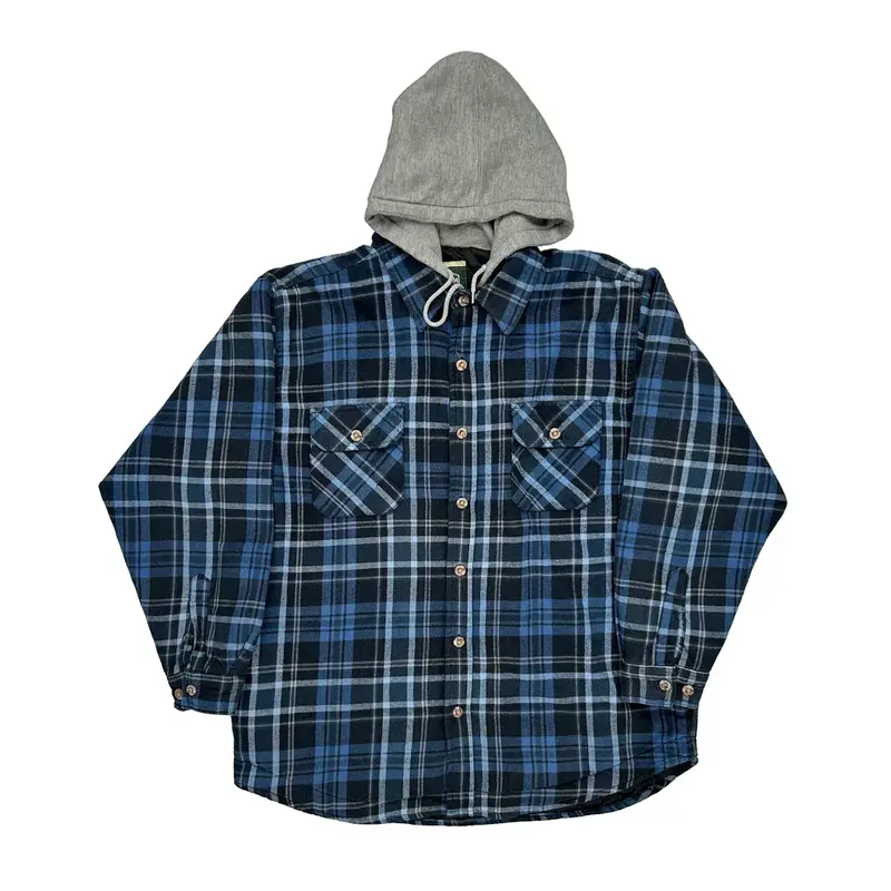 Field & Stream Checked Overshirt - XL Blue Cotton Blend