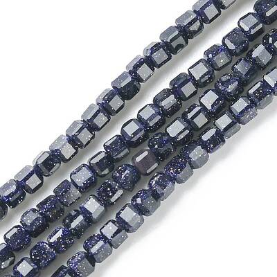 Synthetic Blue Goldstone Beads Strands