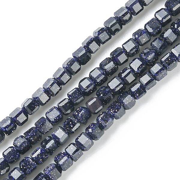 Synthetic Blue Goldstone Beads Strands