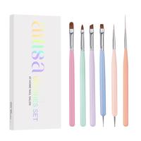 AILLSA Nail Art Brushes Set with 3/6/7pcs Brushes for Polish, Builder, Liner, Carved, and Dotting for Beginners & Professiona...