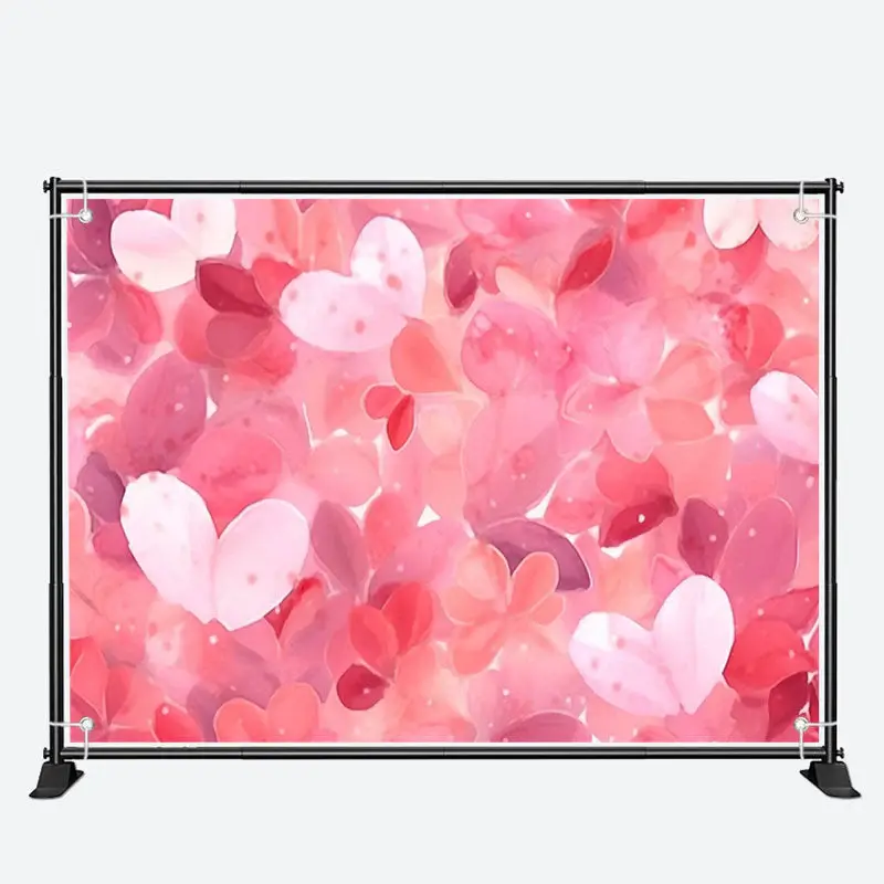 Light Pink Heart Petals Valentines Day Backdrop - Aperturee