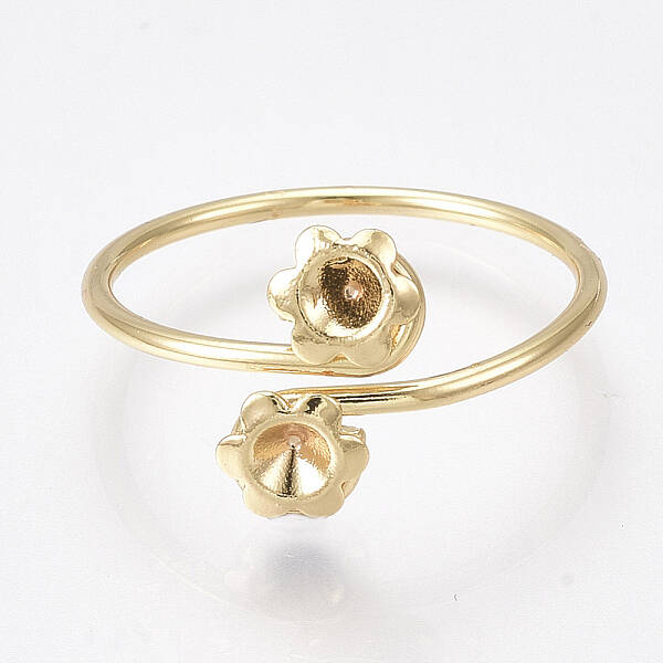 Brass Finger Ring Rhinestone Settings