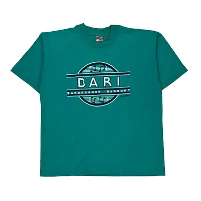Single Stitch Fruit Of The Loom Graphic T-Shirt - XL Green Cotton