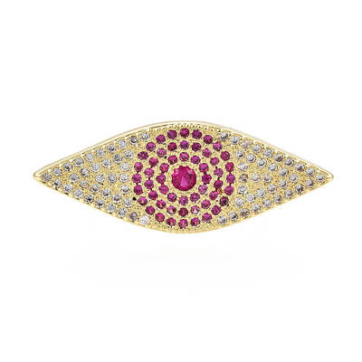 Cubic Zirconia Horse Eye Open Cuff Ring