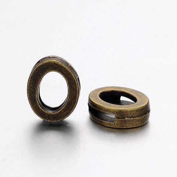 Tibetan Style Antique Bronze Plated Alloy Letter Slide Charms