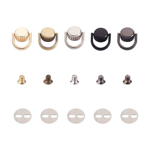 10 Sets 5 Colors Zinc Alloy Bag Lifting Ring