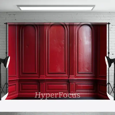 Red Vintage Pattern Wall Backdrop For Photography - Aperturee