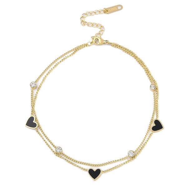 Ion Plating(IP) 304 Stainless Steel Double Layered Bracelets for Women