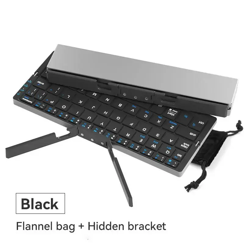 Charging Wireless Bluetooth-compatible Keyboard, Foldable Keyboard with Hidden Stand & Bag, Portable Keyboard for Phone & Tab...
