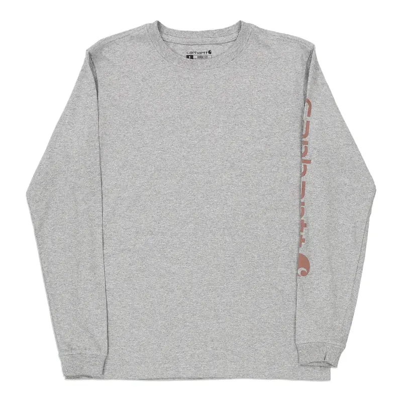 Carhartt Long Sleeve T-Shirt - Small Grey Cotton