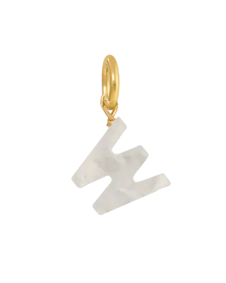 MOP Letter Charm | Metal Color: Gold | Letter: W