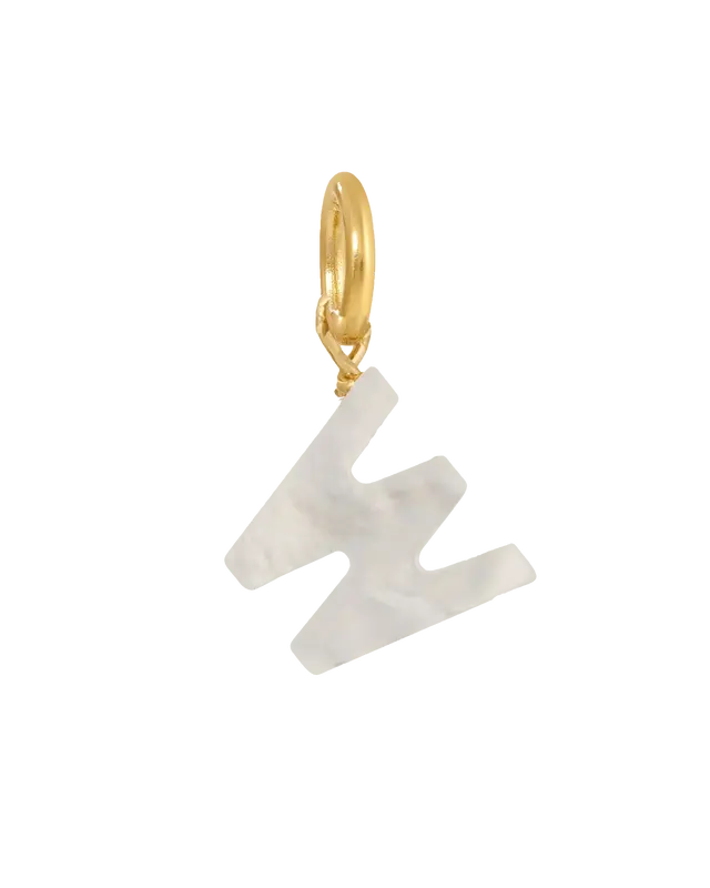 MOP Letter Charm | Metal Color: Gold | Letter: W