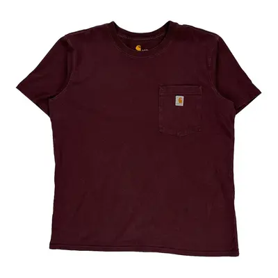 Carhartt T-Shirt - Large Burgundy Cotton