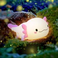 UNEEDE Axolotl Night Light for Kids,Animal Silicone Nursery Night Lamp, Rechargeable Table Lamp Bedside Lamp,Cute Room Decor ...