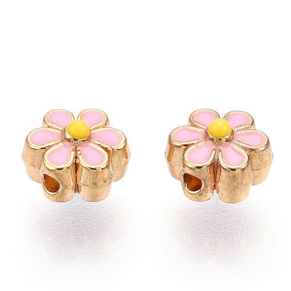 Light Gold Tone Alloy Enamel Beads